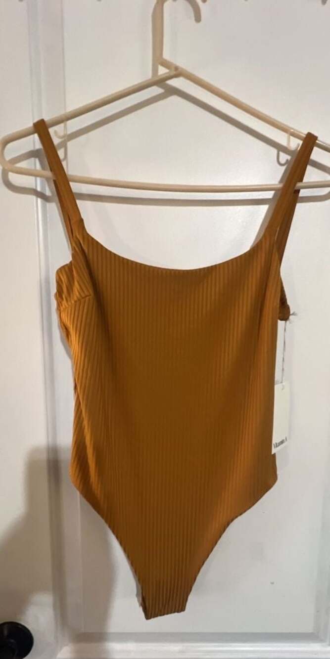 Vitamin A EcoRib Leah One Piece Swimsuit Marigold Size S NWT
